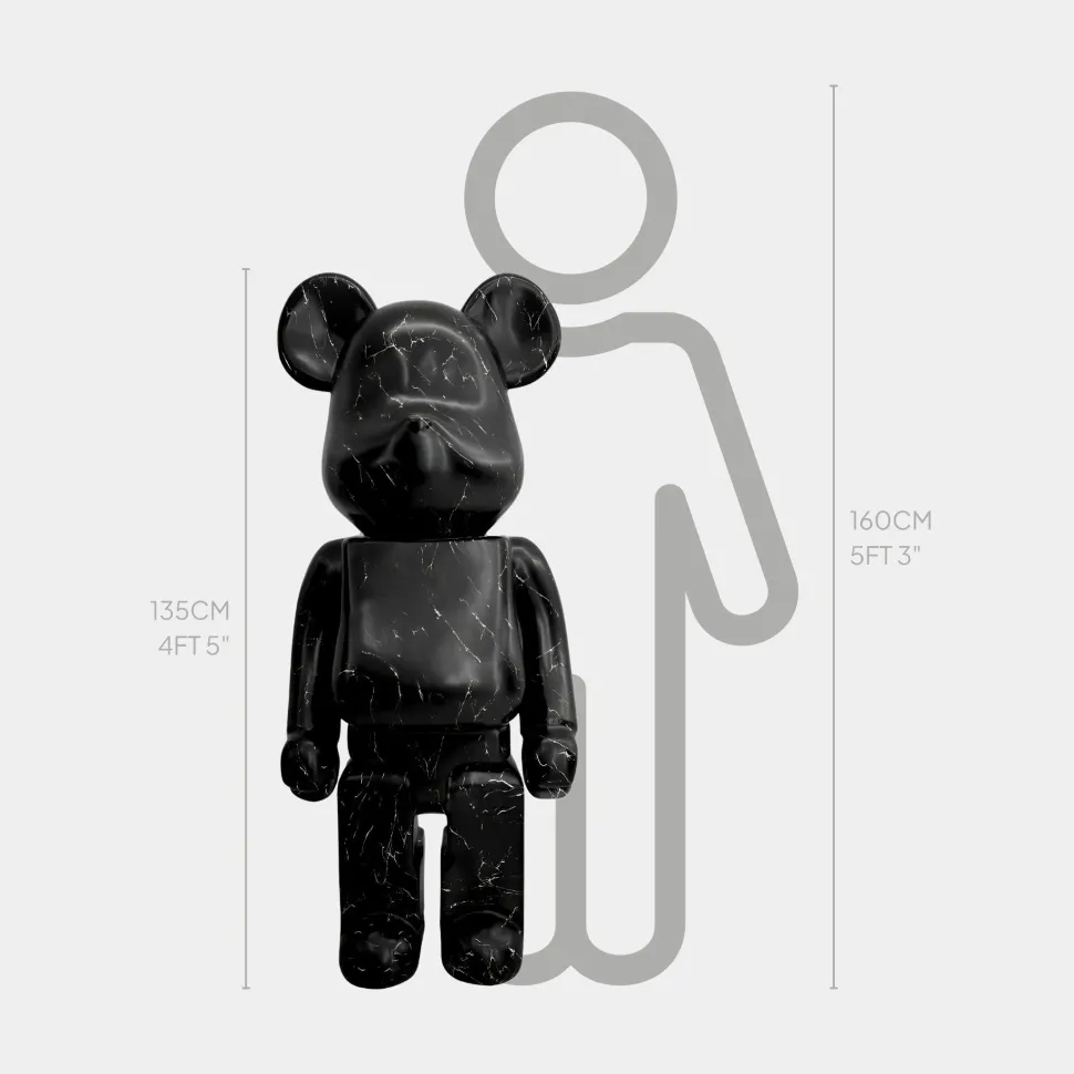 Aero Bear 135cm Black Resin Indoor Sculpture