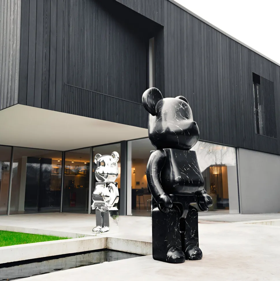 Aero Bear 135cm Black Resin Indoor Sculpture