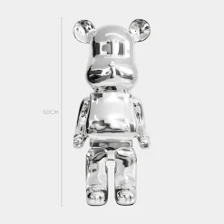 Aero Bear 50cm Chrome Resin Indoor Sculpture
