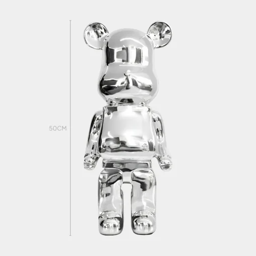 Aero Bear 50cm Chrome Resin Indoor Sculpture