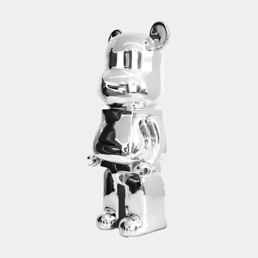 Aero Bear 50cm Chrome Resin Indoor Sculpture
