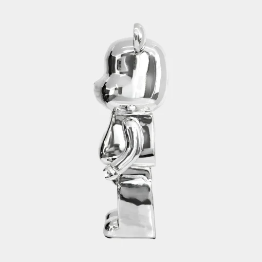 Aero Bear 50cm Chrome Resin Indoor Sculpture