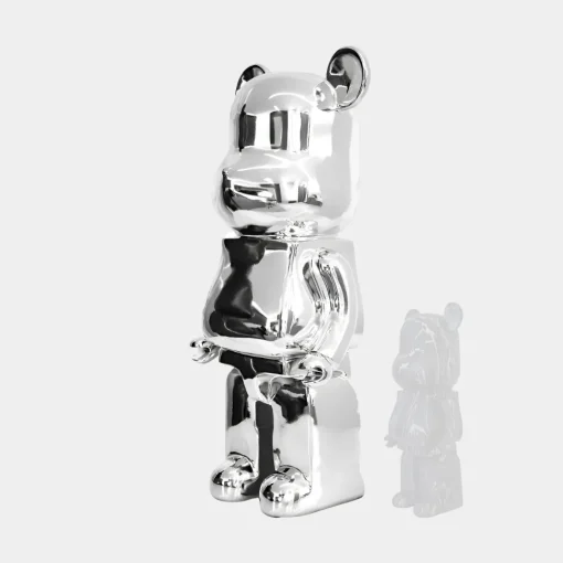 Aero Bear 135cm Chrome Resin Indoor Sculpture