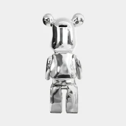 Aero Bear 50cm Chrome Resin Indoor Sculpture