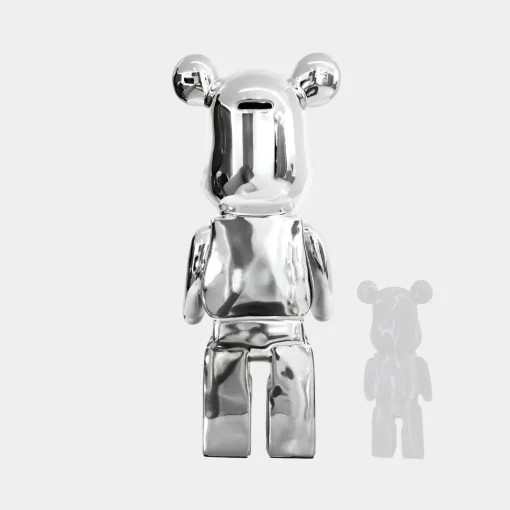 Aero Bear 135cm Chrome Resin Indoor Sculpture