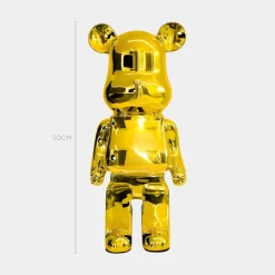 Aero Bear 50cm Gold Resin Indoor Sculpture