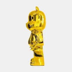 Aero Bear 50cm Gold Resin Indoor Sculpture
