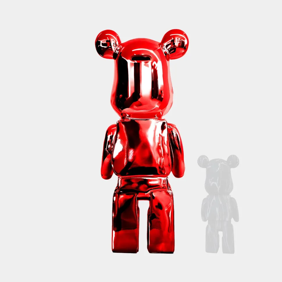Aero Bear 135cm Red Resin Indoor Sculpture