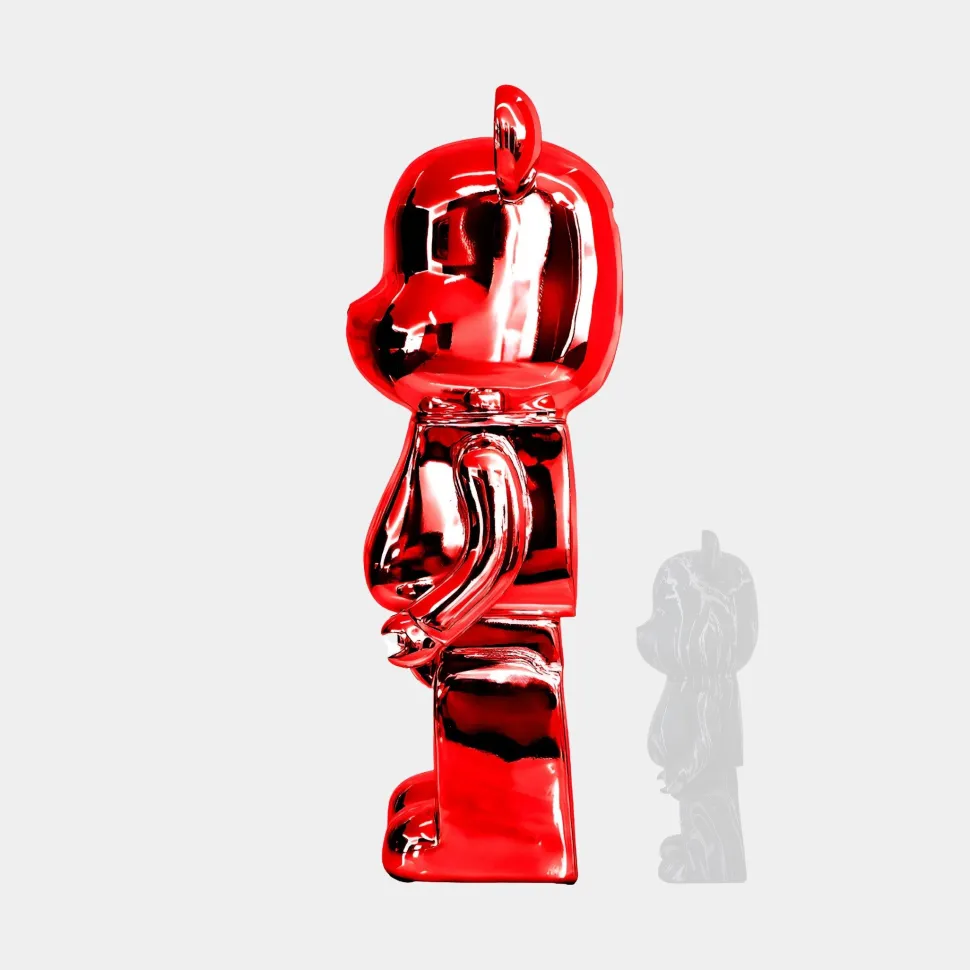 Aero Bear 135cm Red Resin Indoor Sculpture