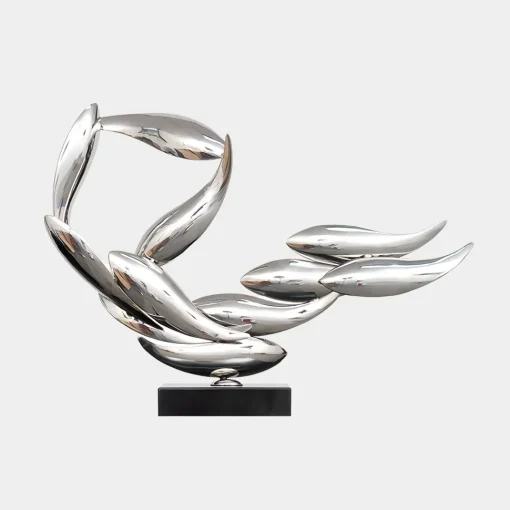 Aero Stream 50cm Silver Metal Indoor Sculpture