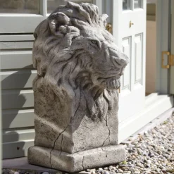 African Lions Stone Garden Statues
