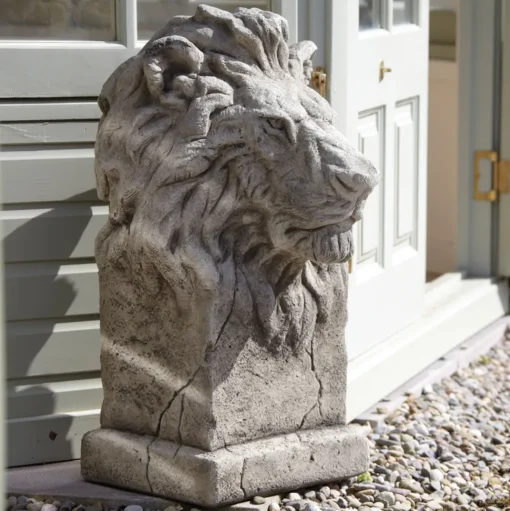 African Lions Stone Garden Statues