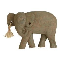Ancient Elephant 31cm Wood Indoor Statue