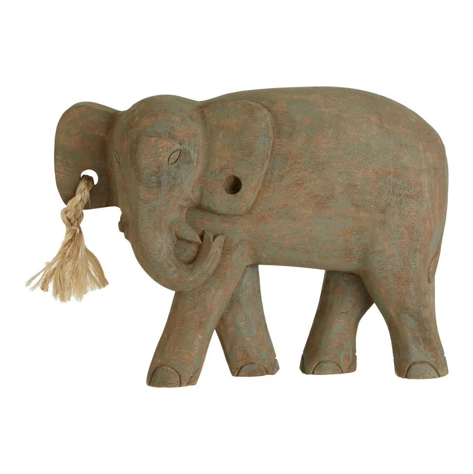 Ancient Elephant 31cm Wood Indoor Statue