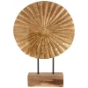 Aurora Disc 48cm Gold Wood Indoor Sculpture