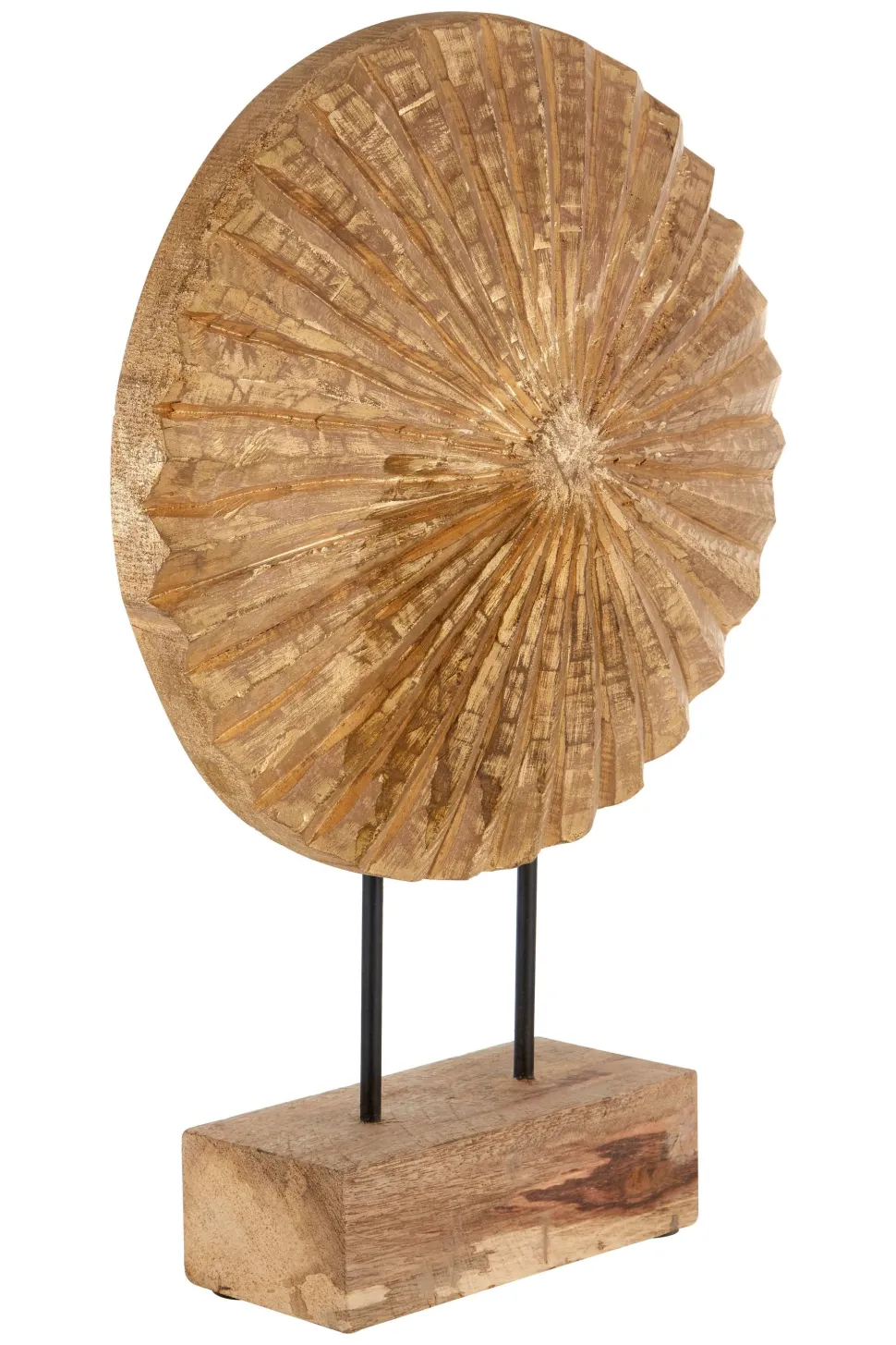 Aurora Disc 48cm Gold Wood Indoor Sculpture