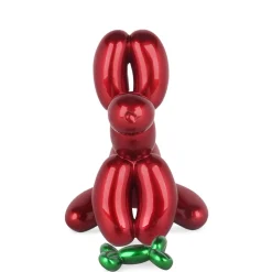 Balloon Dog & Bone 28cm Red Resin Indoor Sculpture
