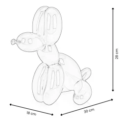Balloon Dog & Bone 28cm Yellow Resin Indoor Sculpture
