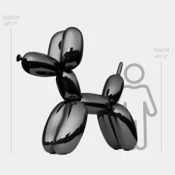 Balloon Dog 200cm Black Fibreglass Indoor Sculpture