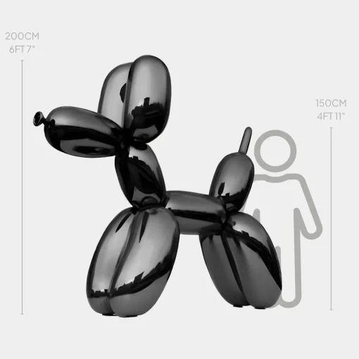 Balloon Dog 200cm Black Fibreglass Indoor Sculpture