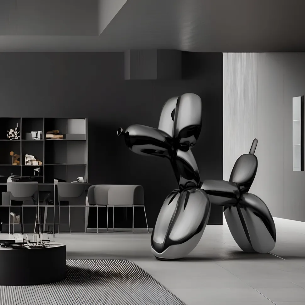Balloon Dog 80cm Black Fibreglass Indoor Sculpture