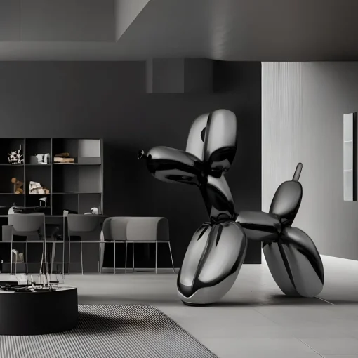 Balloon Dog 200cm Black Fibreglass Indoor Sculpture