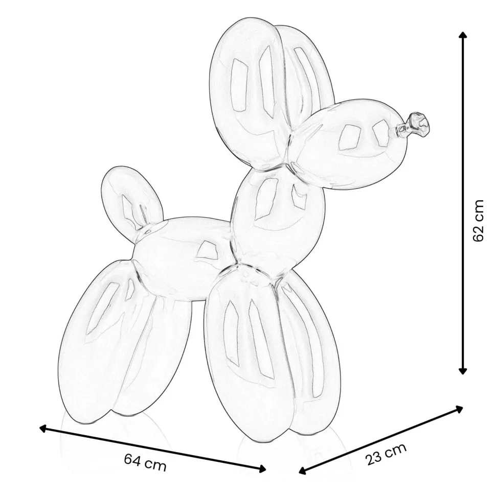 Balloon Dog 62cm Black Resin Indoor Sculpture
