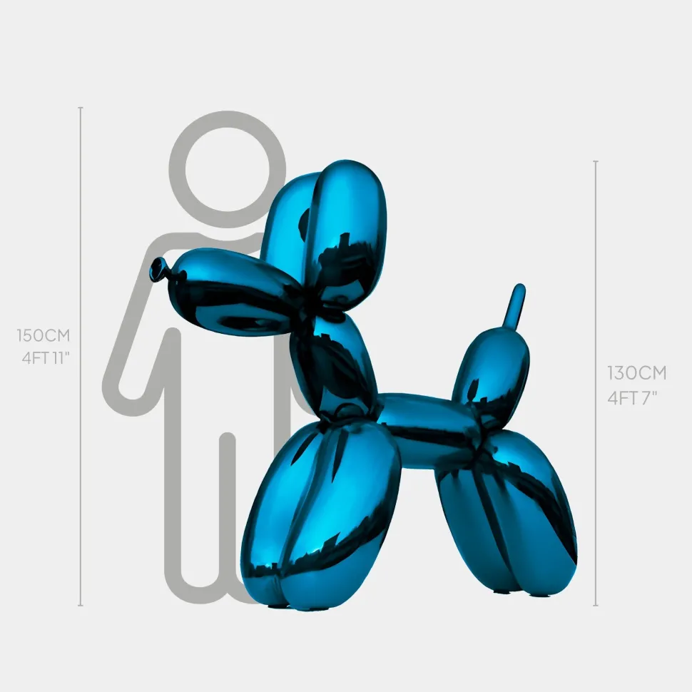 Balloon Dog 130cm Blue Fibreglass Indoor Sculpture