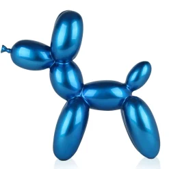 Balloon Dog 46cm Blue Resin Indoor Sculpture