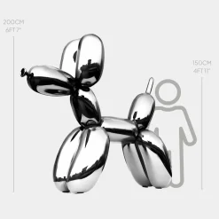 Balloon Dog 200cm Chrome Fibreglass Indoor Sculpture