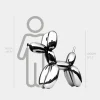 Balloon Dog 100cm Chrome Metal Garden Sculpture