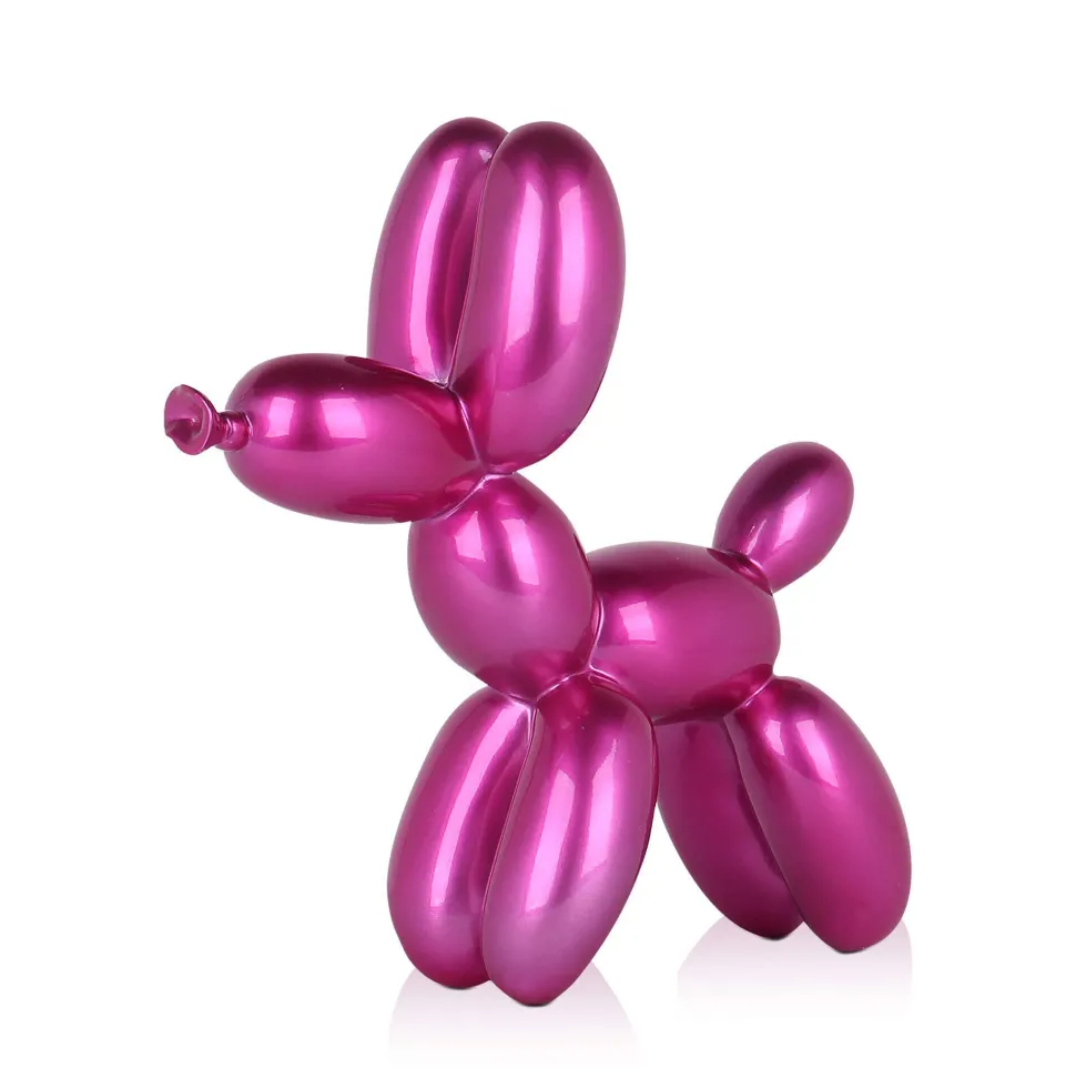 Balloon Dog 27cm Fuchsia Resin Indoor Sculpture
