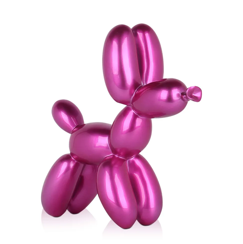 Balloon Dog 27cm Fuchsia Resin Indoor Sculpture