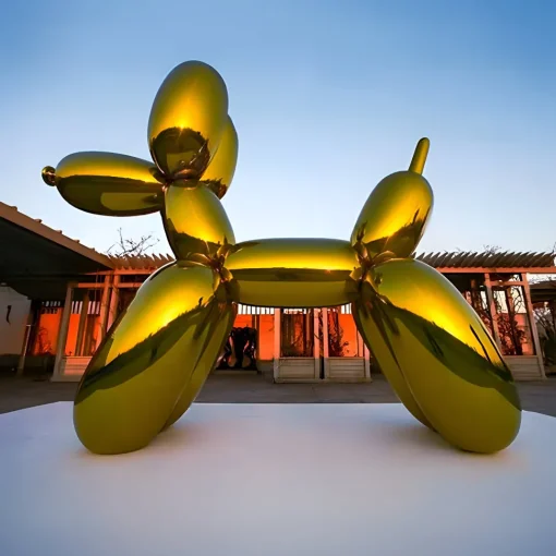 Balloon Dog 80cm Gold Fibreglass Indoor Sculpture