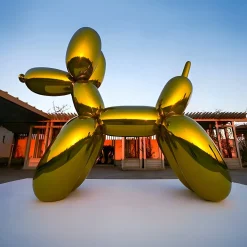 Balloon Dog 200cm Gold Metal Garden Sculpture