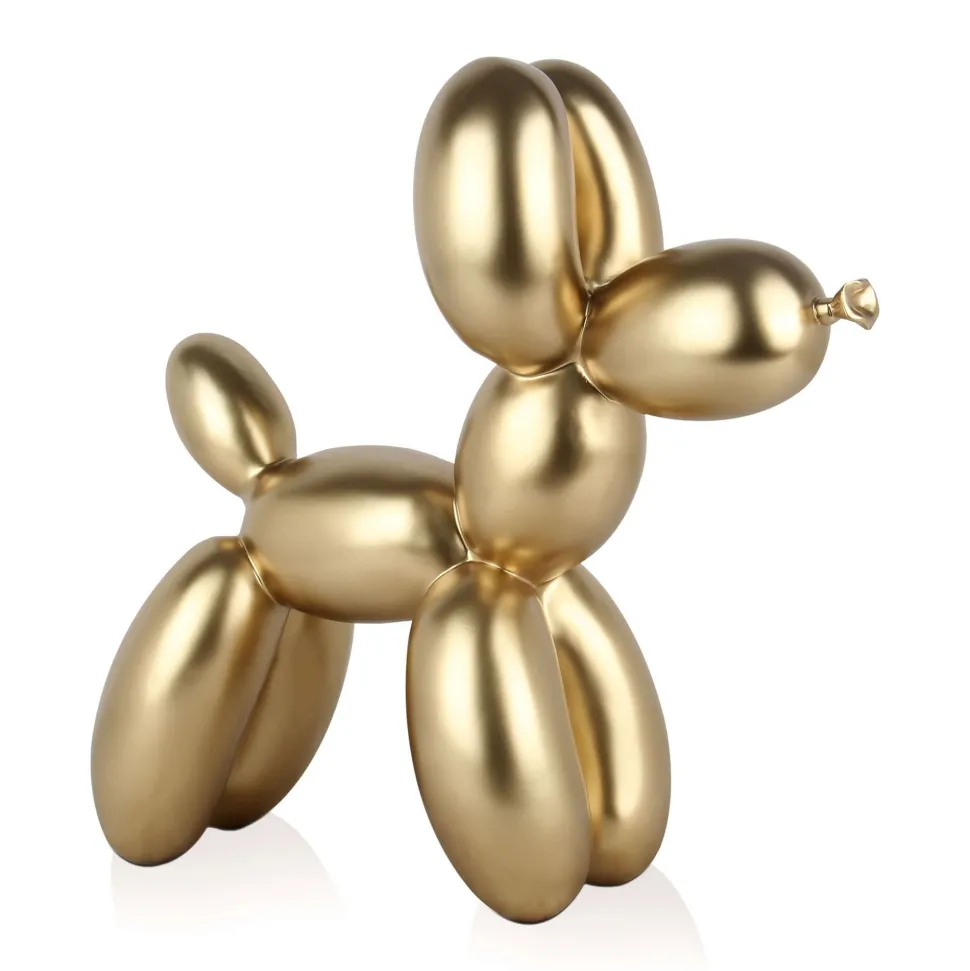 Balloon Dog 46cm Gold Resin Indoor Sculpture