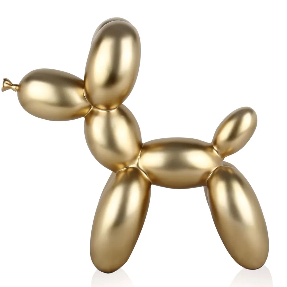 Balloon Dog 46cm Gold Resin Indoor Sculpture