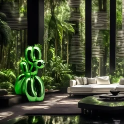 Balloon Dog 200cm Green Fibreglass Indoor Sculpture