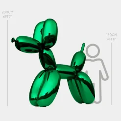 Balloon Dog 200cm Green Metal Garden Sculpture