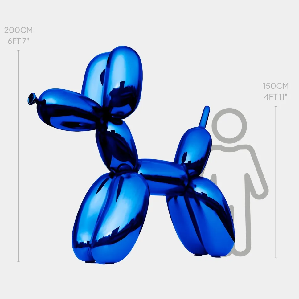 Balloon Dog 200cm Ocean Blue Fibreglass Indoor Sculpture