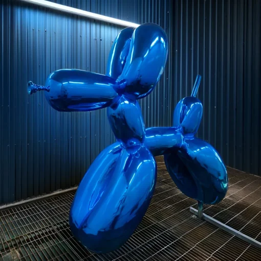 Balloon Dog 80cm Ocean Blue Fibreglass Indoor Sculpture