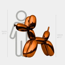 Balloon Dog 130cm Orange Fibreglass Indoor Sculpture