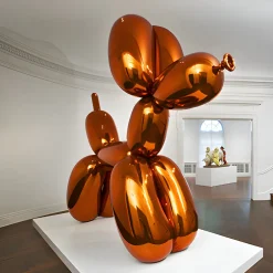 Balloon Dog 80cm Orange Metal Garden Sculpture
