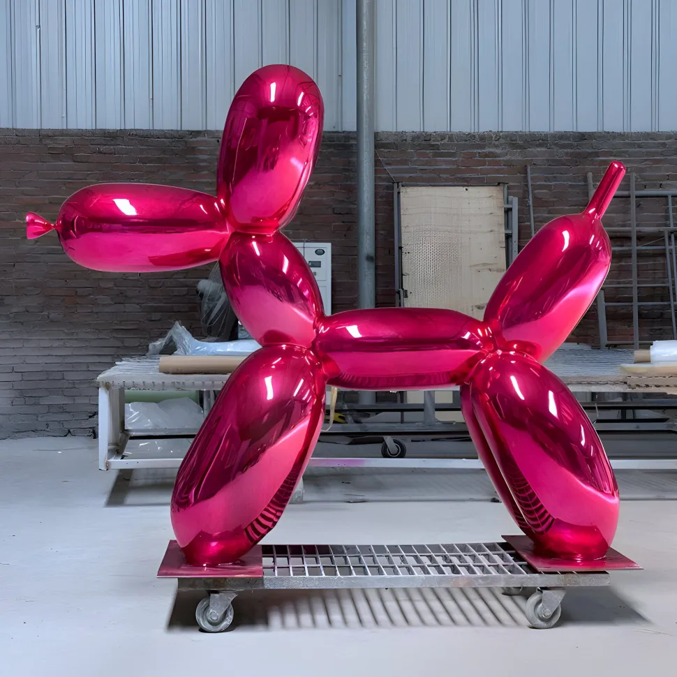 Balloon Dog 200cm Pink Metal Garden Sculpture