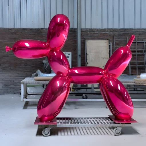 Balloon Dog 240cm Pink Metal Garden Sculpture