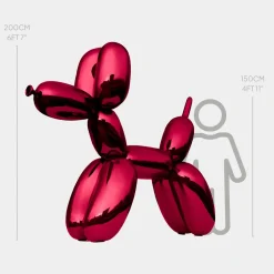 Balloon Dog 200cm Red Metal Garden Sculpture