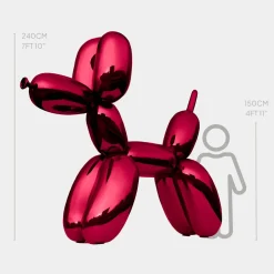 Balloon Dog 240cm Red Metal Garden Sculpture