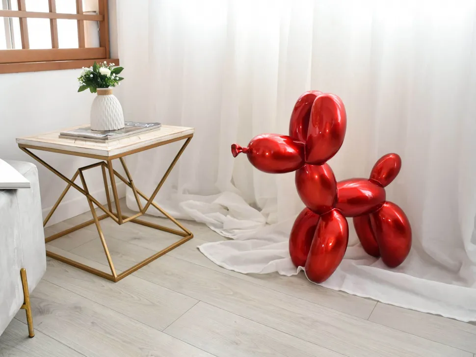 Balloon Dog 62cm Red Resin Indoor Sculpture