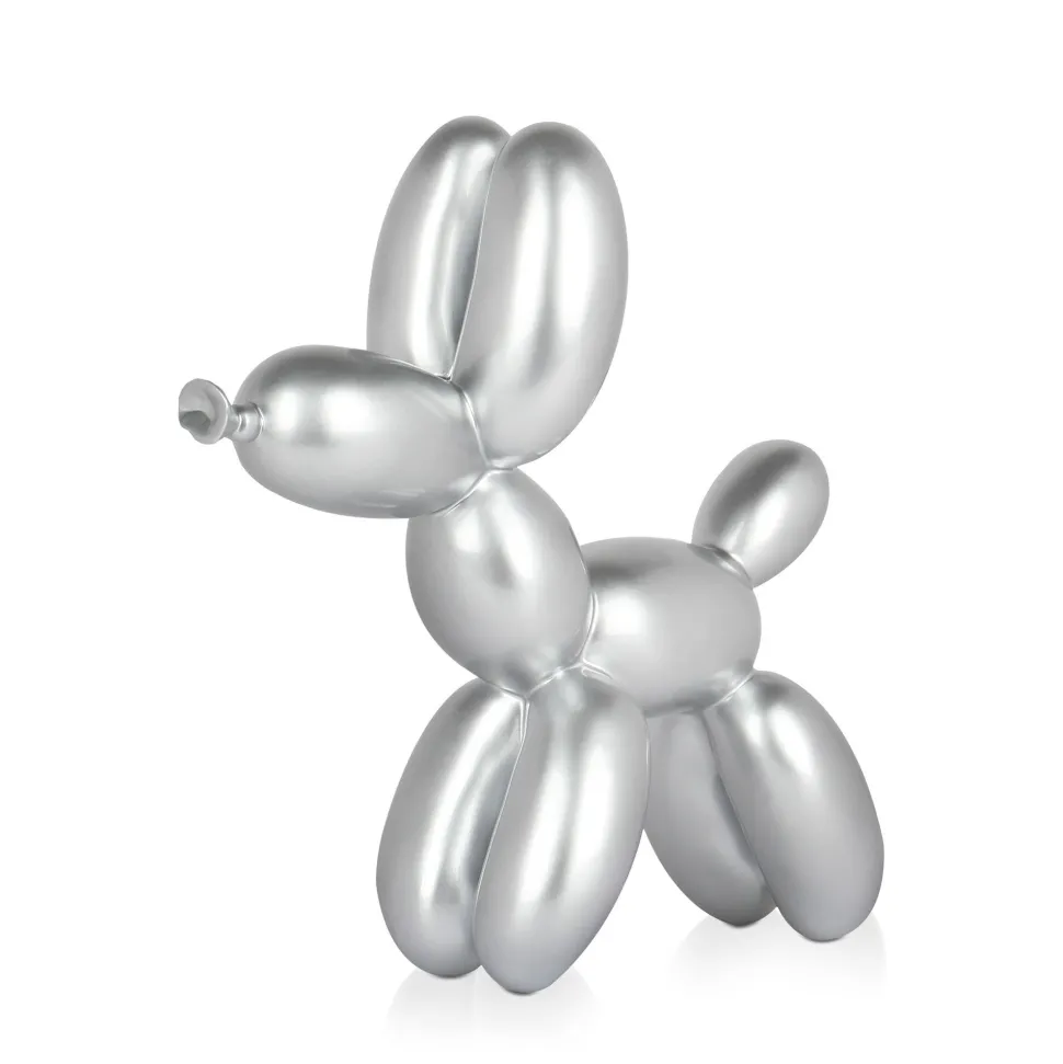 Balloon Dog 27cm Silver Resin Indoor Sculpture