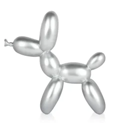 Balloon Dog 27cm Silver Resin Indoor Sculpture